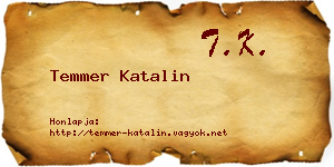 Temmer Katalin névjegykártya