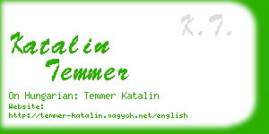 katalin temmer business card